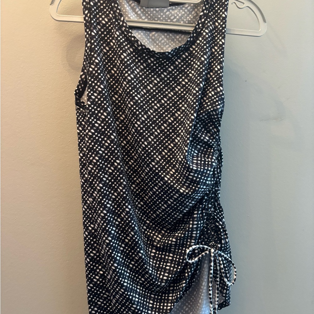 Athleta Black and White Patterned Tank Top